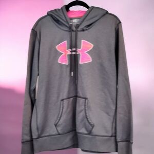 Under Armour Gray Hooded Pullover w/Pink Accent Sz 2X